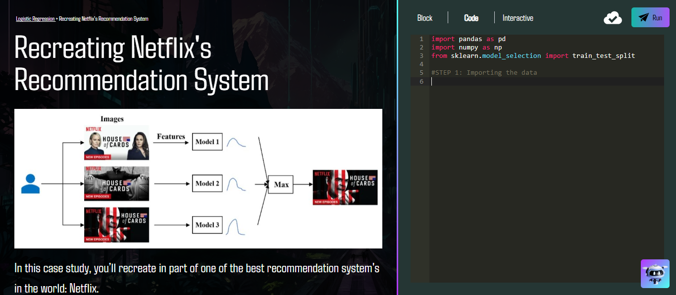 Cyberpolis lesson for recreating a Netflix recommendation system