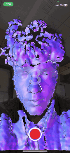 Early DreamSeal facial-scanning prototype in motion